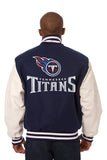 Tennessee Titans Two-Tone Wool and Leather Jacket-Navy/White