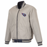 Tennessee Titans Reversible Full-Zip Flight Jacket - J.H. Sports Jackets