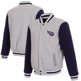 Tennessee Titans Two-Tone Reversible Fleece Jacket - Gray/Navy