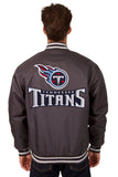 NFL JH Design Tennessee Titans Poly Twill Varsity Jacket - Black