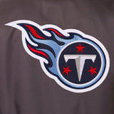 NFL JH Design Tennessee Titans Poly Twill Varsity Jacket - Black