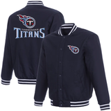 Tennessee Titans Poly Twill Varsity Jacket - Navy