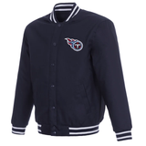 Tennessee Titans Poly Twill Varsity Jacket - Navy