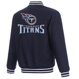 Tennessee Titans Poly Twill Varsity Jacket - Navy