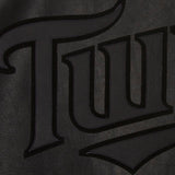 Minnesota Twins Full Leather Jacket - Black/Black