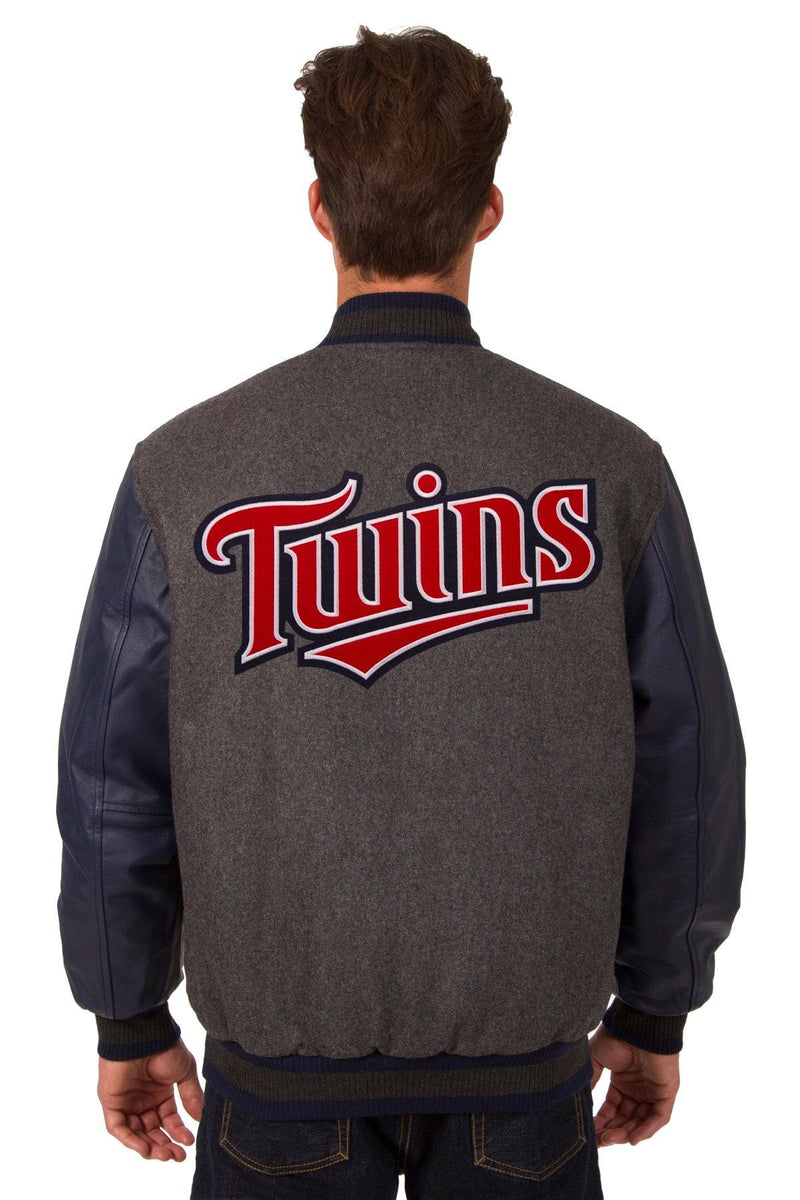 Minnesota Twins Wool & Leather Reversible Jacket w/ Embroidered Logos ...