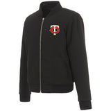 Minnesota Twins JH Design Reversible Women Fleece Jacket - Black