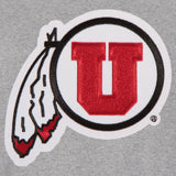 Utah Utes Two-Tone Reversible Fleece Jacket - Gray/Black - J.H. Sports Jackets
