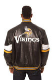 Minnesota Vikings JH Design All Leather Jacket - Black/Yellow