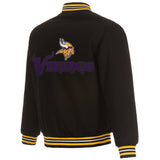 Minnesota Vikings Reversible Wool Jacket - Black