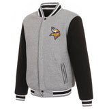 Minnesota Vikings Two-Tone Reversible Fleece Jacket - Gray/Black