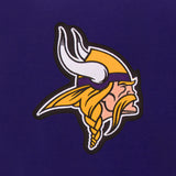 Minnesota Vikings  JH Design Reversible Fleece Jacket with Faux Leather Sleeves - Purple/White - J.H. Sports Jackets