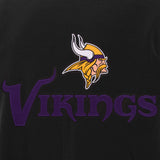 Minnesota Vikings - JH Design Reversible Fleece Jacket with Faux Leather Sleeves - Black/White