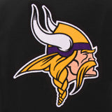 Minnesota Vikings - JH Design Reversible Fleece Jacket with Faux Leather Sleeves - Black/White