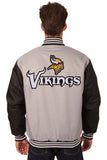 Minnesota Vikings Poly Twill Varsity Jacket - Gray/Black