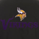 Minnesota Vikings Poly Twill Varsity Jacket - Black