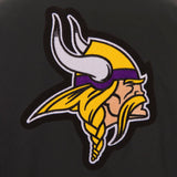 Minnesota Vikings Poly Twill Varsity Jacket - Black