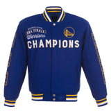 Golden State Warriors Commemorative Reversible Wool Championship Jacket - Black - J.H. Sports Jackets