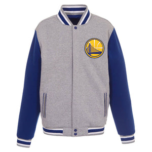 Golden State Warriors JH Design  Two-Tone Reversible Fleece Jacket - Gray/Royal