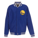 Golden State Warriors JH Design  Two-Tone Reversible Fleece Jacket - Gray/Royal