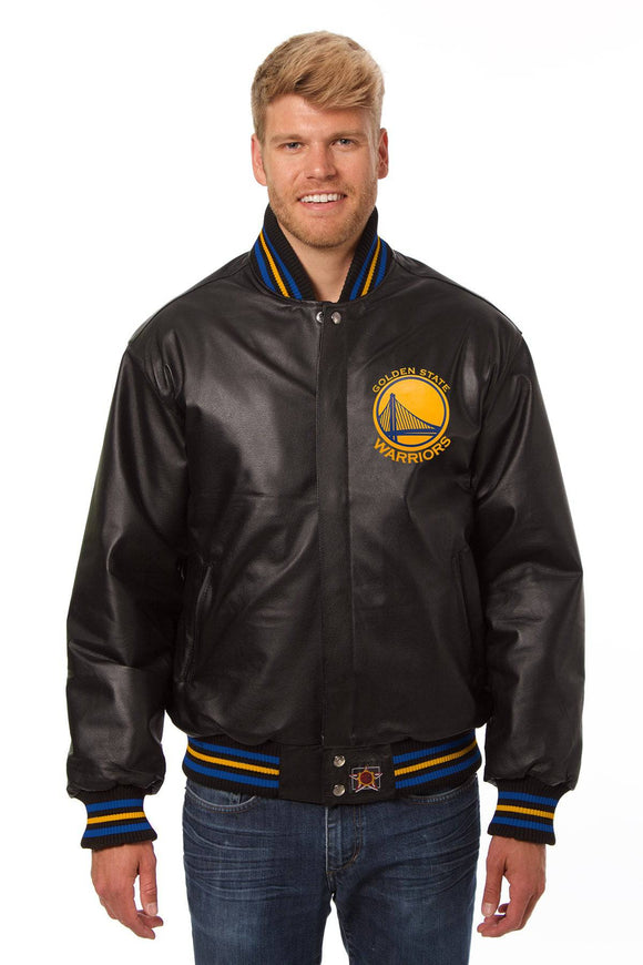 Golden State Warriors Full Leather Jacket - Black