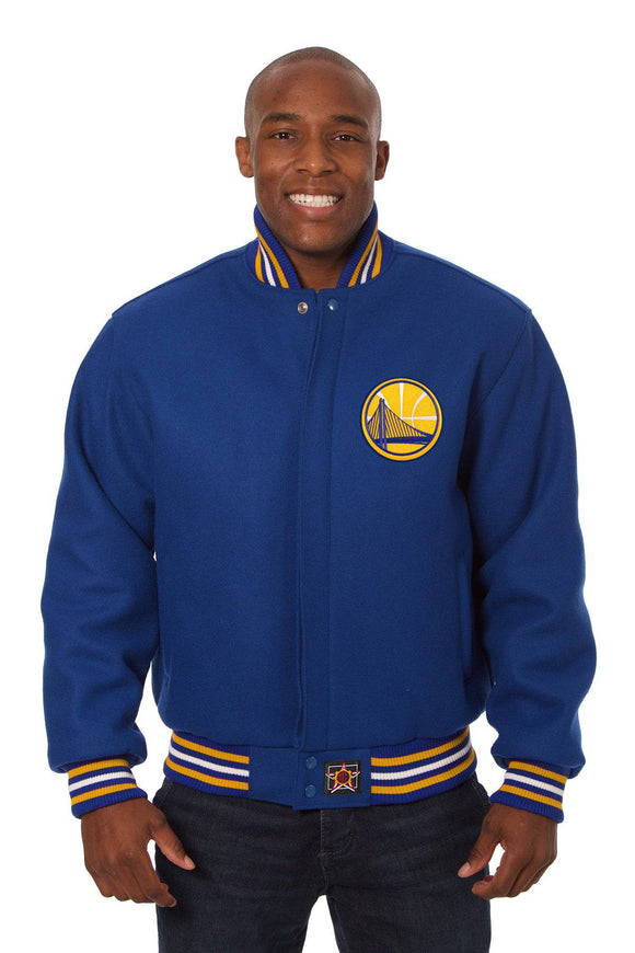 Golden State Warriors Embroidered Wool Jacket - Royal