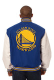 Golden State Warriors Domestic Two-Tone Wool and Leather Jacket Royal-White