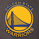 Golden State Warriors Wool & Leather Reversible Jacket w/ Embroidered Logos - Charcoal/Black