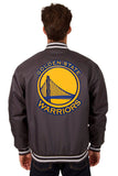 Golden State Warriors Poly Twill Varsity Jacket - Charcoal