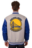 Golden State Warriors Poly Twill Varsity Jacket - Gray/Royal