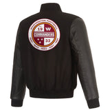 Washington Commanders Reversible Wool and Leather Jacket-Black
