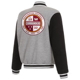 Washington Commanders Two-Tone Reversible Fleece Jacket - Gray/Black