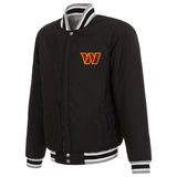 Washington Commanders Two-Tone Reversible Fleece Jacket - Gray/Black