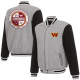 Washington Commanders Two-Tone Reversible Fleece Jacket - Gray/Black