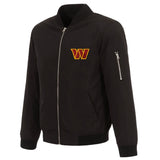 Washington Commanders JH Design Lightweight Nylon Bomber Jacket – Black - J.H. Sports Jackets