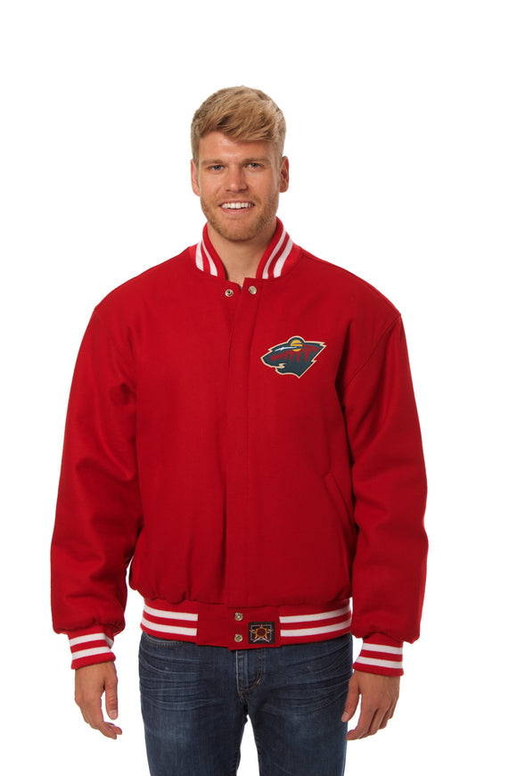 Minnesota Wild JH Design Wool Handmade Full-Snap Jacket - Red - J.H. Sports Jackets
