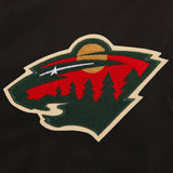 Minnesota Wild JH Design Lightweight Nylon Bomber Jacket – Black