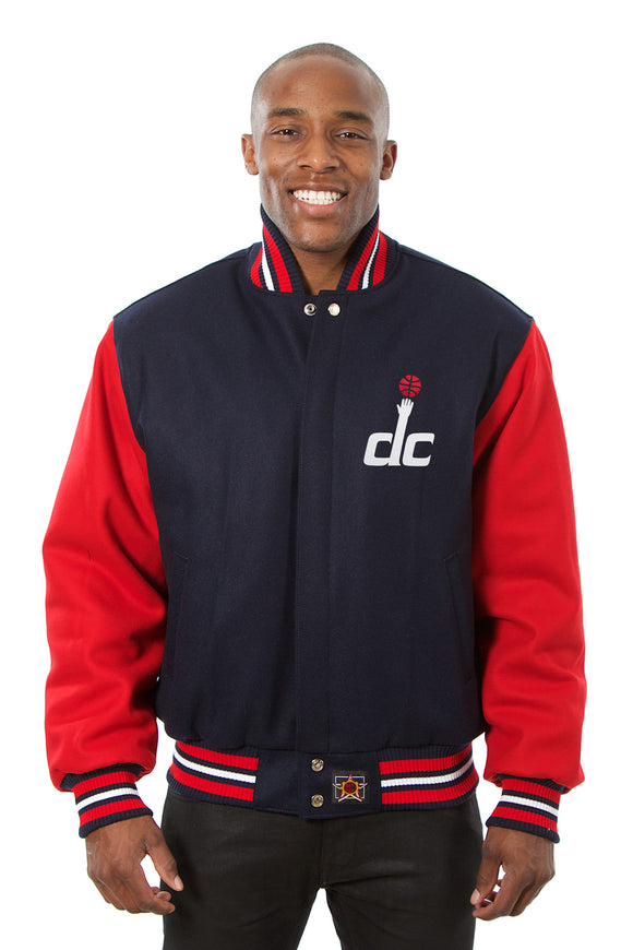 Washington Wizards Embroidered Handmade Wool Jacket - Navy/Red - J.H. Sports Jackets