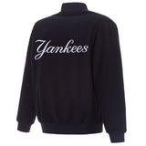 New York Yankees Reversible Wool Jacket - Navy