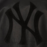 New York Yankees Full Leather Jacket - Black/Black