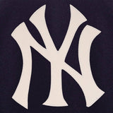 New York Yankees Two-Tone Wool Jacket w/ Handcrafted Leather Logos - Navy/Gray