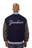 New York Yankees Embroidered Wool Jacket - Navy/Charcoal