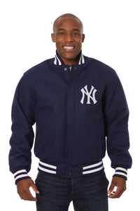 New York Yankees Embroidered Wool Jacket-Navy