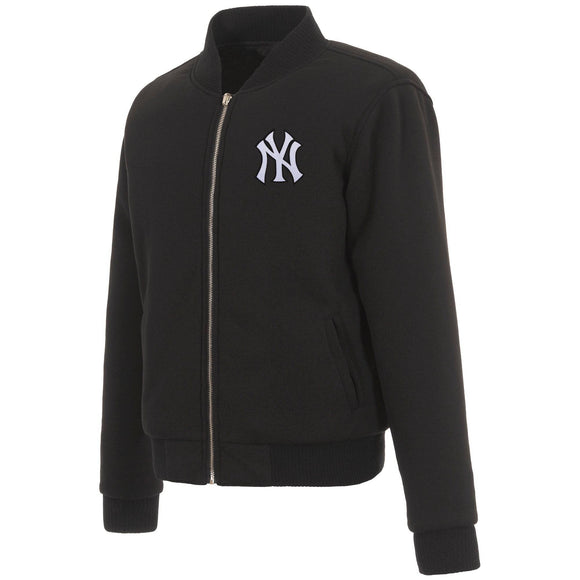 New York Yankees JH Design Reversible Women Fleece Jacket - Black