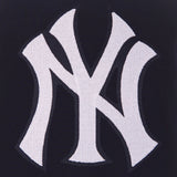 New York Yankees - JH Design Reversible Fleece Jacket with Faux Leather Sleeves - Navy/White