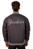 New York Yankees Poly Twill Varsity Jacket - Black