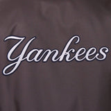 New York Yankees Poly Twill Varsity Jacket - Black