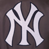 New York Yankees Poly Twill Varsity Jacket - Black