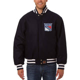 New York Rangers Embroidered All Wool Jacket - Navy