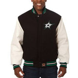 Dallas Stars Two-Tone Wool and Leather Jacket - Black/White